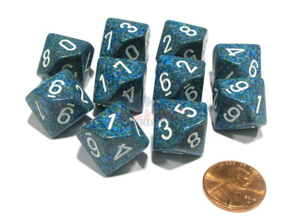 Gamers Guild AZ Chessex CHX25116 - Chessex Set of Ten d10 Speckled Sea Chessex