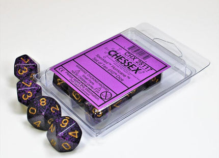 Gamers Guild AZ Chessex CHX25117 - Chessex Set of Ten D10 Speckled Hurricane Chessex