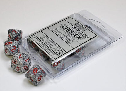 Gamers Guild AZ Chessex CHX25120 - Chessex Set of Ten D10 Speckled Granite Chessex