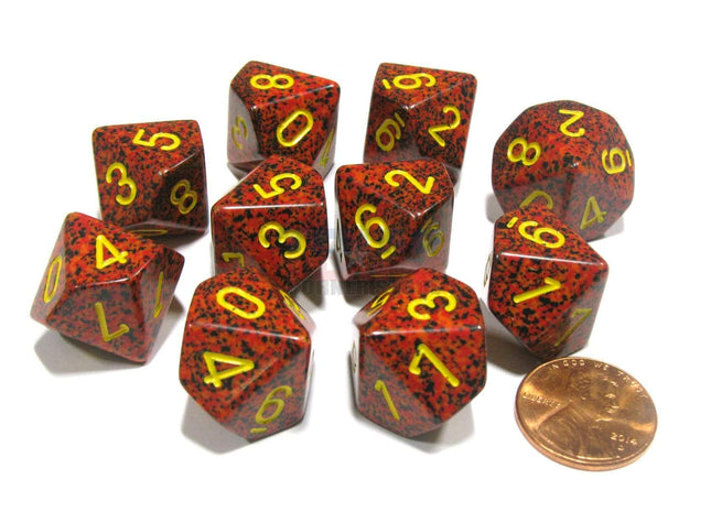 Gamers Guild AZ Chessex CHX25123 - Chessex Set of Ten d10 Speckled Mercury Chessex