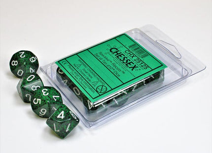 Gamers Guild AZ Chessex CHX25125 - Chessex Set of Ten D10 Speckled Recon Chessex