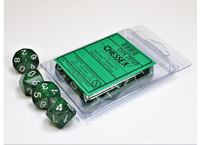 Gamers Guild AZ Chessex CHX25125 - Chessex Set of Ten D10 Speckled Recon Chessex