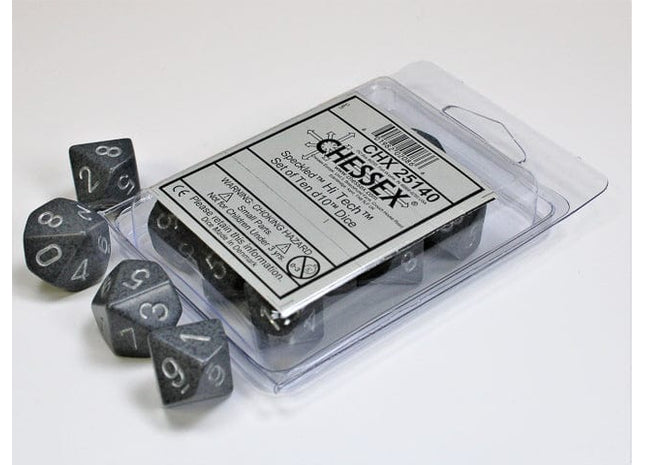 Gamers Guild AZ Chessex CHX25140 - Chessex Set of Ten D10 Speckled Hi Tech Chessex