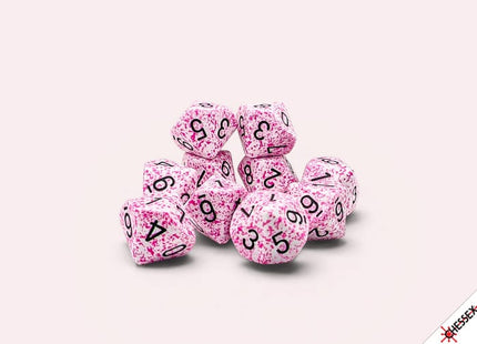 Gamers Guild AZ Chessex CHX25154 - Chessex Speckled Pink D10 - Set of Ten (Pre-Order) AGD