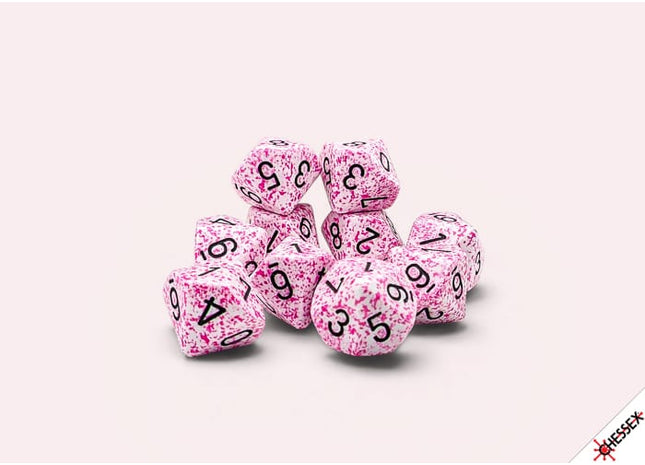 Gamers Guild AZ Chessex CHX25154 - Chessex Speckled Pink D10 - Set of Ten (Pre-Order) AGD