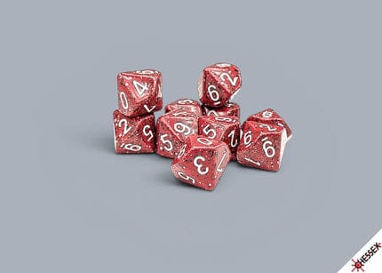 Gamers Guild AZ Chessex CHX25174 - Chessex Speckled Lava Stone D10 - Set of Ten (Pre-Order) AGD