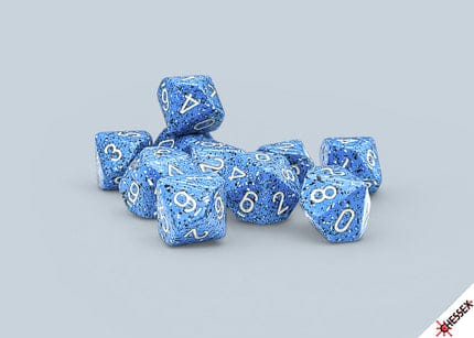 Gamers Guild AZ Chessex CHX25176 - Chessex Speckled Ocean Stone D10 - Set of Ten (Pre-Order) AGD
