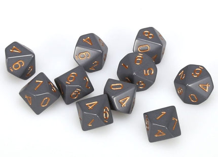 Gamers Guild AZ Chessex CHX25220 - Chessex D10 Opaque Dark Grey/Copper of 10 ACD Distribution