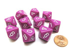 Gamers Guild AZ Chessex CHX25227 - Chessex Set of Ten D10 Opaque Light Purple / White Chessex