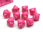 Gamers Guild AZ Chessex CHX25244 - Chessex Set of Ten D10 Opaque Pink / White Chessex