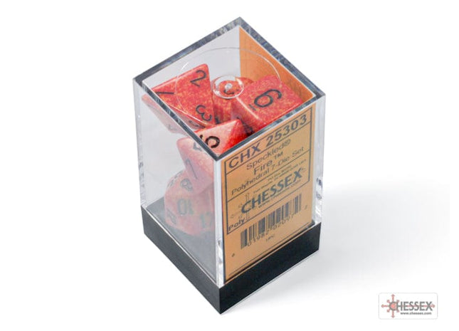 Gamers Guild AZ Chessex CHX25303  Speckled Fire Polyhedral 7-Dice Set Chessex