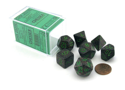 Gamers Guild AZ Chessex CHX25310 - Chessex 7 Die Set Earth Speckled Chessex