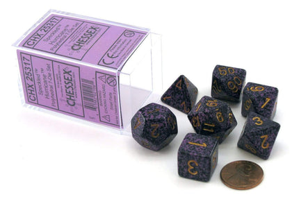 Gamers Guild AZ Chessex CHX25317 - Chessex 7 Die Set Hurricane Speckled Chessex