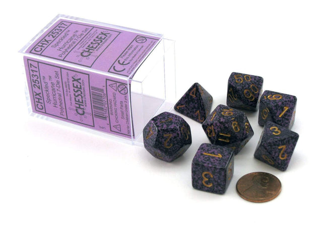 Gamers Guild AZ Chessex CHX25317 - Chessex 7 Die Set Hurricane Speckled Chessex