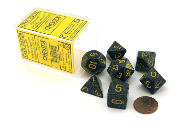 Gamers Guild AZ Chessex CHX25328 - Chessex 7 Die Set Urban Camo Speckled Chessex