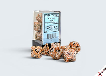 Gamers Guild AZ Chessex CHX25333 - Chessex Speckled Rust 7-Dice Set (Pre-Order) AGD