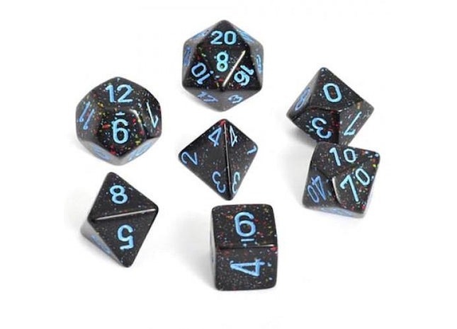 Gamers Guild AZ Chessex CHX25338 - Chessex 7 Die Set Blue Stars Speckled Chessex