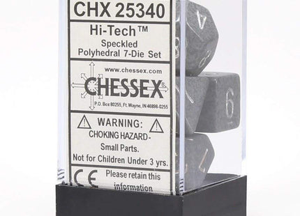 Gamers Guild AZ Chessex CHX25340 - Chessex 7 Die Set Hi Tech Speckled Chessex
