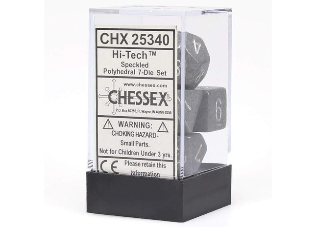 Gamers Guild AZ Chessex CHX25340 - Chessex 7 Die Set Hi Tech Speckled Chessex