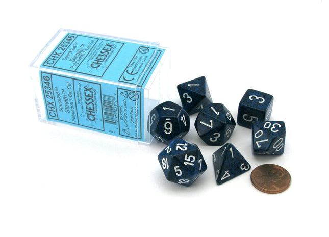 Gamers Guild AZ Chessex CHX25346 - Chessex 7 Die Set Stealth Speckled Chessex