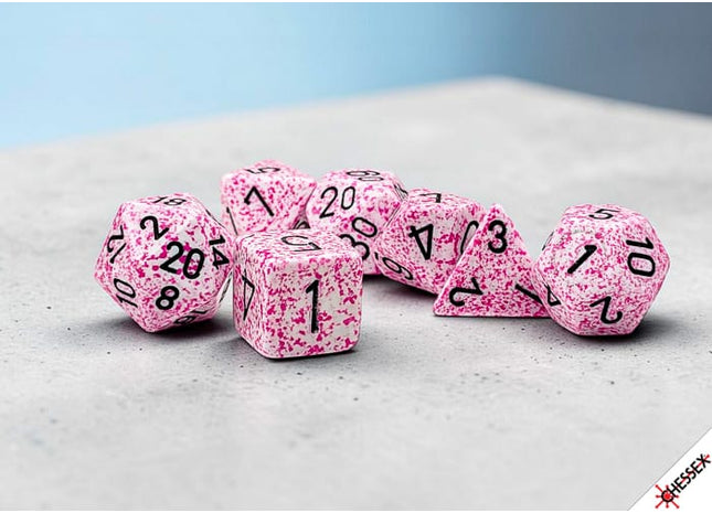 Gamers Guild AZ Chessex CHX25354- Chessex Speckled Pink 7-Dice Set (Pre-Order) AGD
