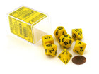 Gamers Guild AZ Chessex CHX25402 - Chessex 7 Die Set Yellow / Black Opaque Chessex