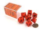 Gamers Guild AZ Chessex CHX25403 - Chessex 7 Die Set Orange / Black Opaque Chessex