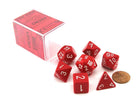 Gamers Guild AZ Chessex CHX25404 - Chessex 7 Die Set Red / White Opaque Chessex