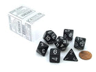 Gamers Guild AZ Chessex CHX25408 - Chessex 7 Die Set Opaque Black/white Chessex