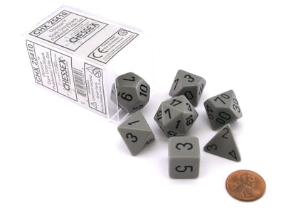 Gamers Guild AZ Chessex CHX25410 - Chessex 7 Die Set Grey/Black Opaque Chessex