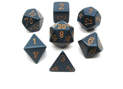 Gamers Guild AZ Chessex CHX25426 - Chessex 7Die Set Opaque Dusty Blue/Copper Chessex