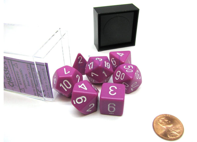 Gamers Guild AZ Chessex CHX25427 - Chessex 7 Die Set Light Purple/White Opaque Chessex