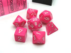Gamers Guild AZ Chessex CHX25444 - Chessex 7 Die Set Opaque Pink/White Chessex