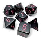 Gamers Guild AZ Chessex CHX25448 -  Chessex 7 Die Set Opaque: Polyhedral Black/pink (Pre-Order) Chessex