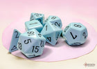 Gamers Guild AZ Chessex CHX25466 Chessex Dice: Opaque Pastel Blue/black Polyhedral 7-Dice Set Chessex