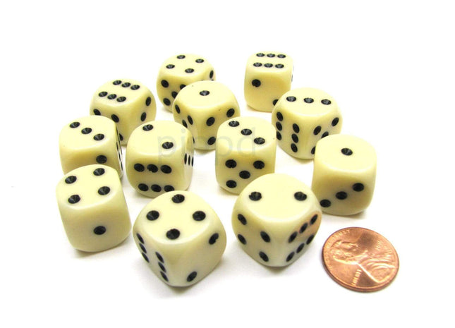 Gamers Guild AZ Chessex CHX25600 - Chessex 16mm Ivory / Black Opaque Chessex