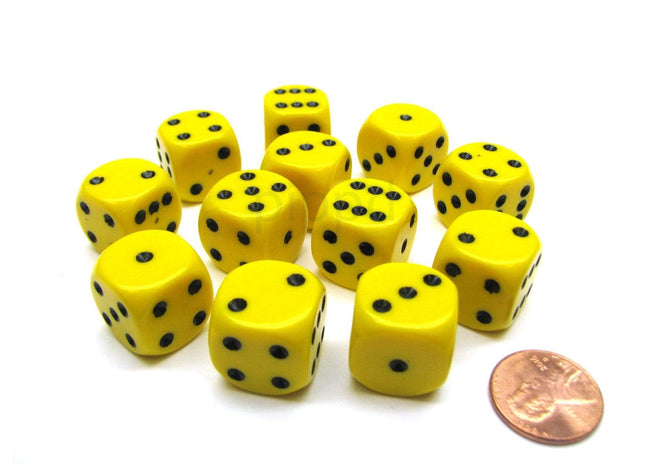 Gamers Guild AZ Chessex CHX25602 - Chessex 16mm Yellow / Black Opaque Chessex