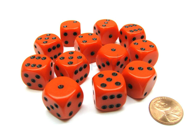 Gamers Guild AZ Chessex CHX25603 - Chessex 16mm Orange / Black Opaque Chessex