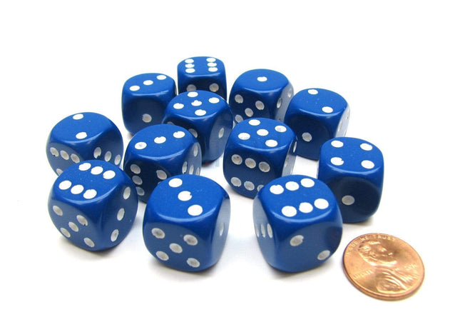 Gamers Guild AZ Chessex CHX25606 - Chessex 16mm Blue / White Opaque Chessex