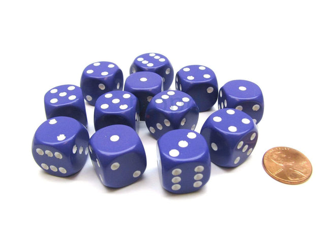 Gamers Guild AZ Chessex CHX25607 - Chessex 16mm Purple / White Opaque Chessex