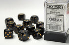 Gamers Guild AZ Chessex CHX25628 - Chessex 16mm Opaque Black/Gold Chessex