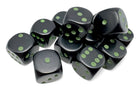 Gamers Guild AZ Chessex CHX25658 - Opaque: 16mm d6 Black/green Dice Block (12 dice) (Pre-Order) Chessex