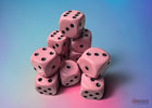 Gamers Guild AZ Chessex CHX25664 Chessex Dice: Opaque Pastel Pink/black 16mm d6 Dice Block Chessex