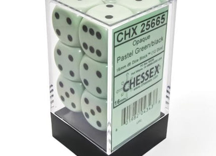 Gamers Guild AZ Chessex CHX25665: Chessex D6 Opaque Pastel Green/Black Dice Block ACD Distribution