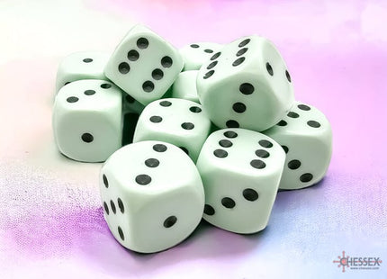 Gamers Guild AZ Chessex CHX25665 Chessex Dice: Opaque Pastel Green/black 16mm d6 Dice Block Chessex