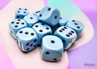 Gamers Guild AZ Chessex CHX25666 Chessex Dice: Opaque Pastel Blue/black 16mm d6 Dice Block Chessex