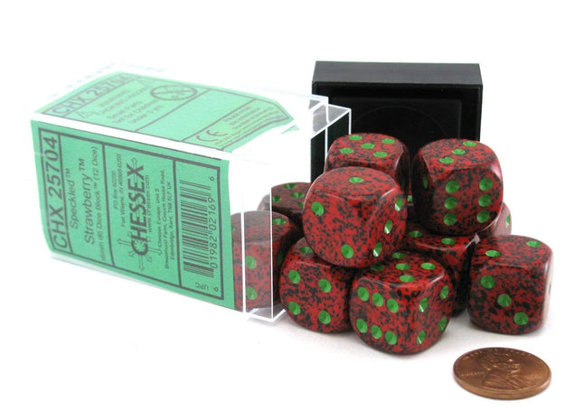 Gamers Guild AZ Chessex CHX25704 - Chessex 16mm Strawberry Speckled Chessex