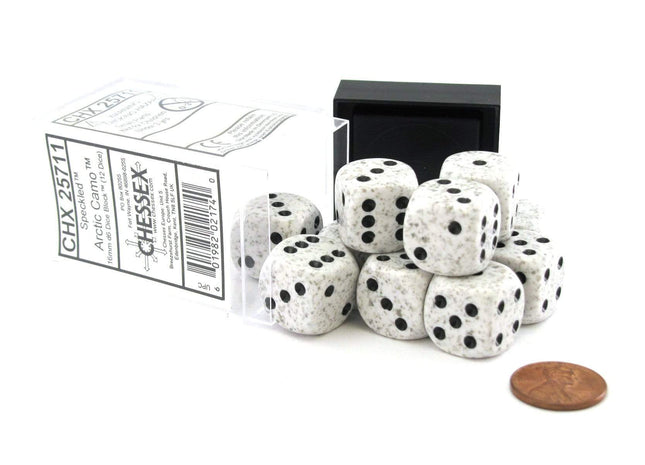 Gamers Guild AZ Chessex CHX25711 -  Chessex 16mm Arctic Camo Speckled Chessex