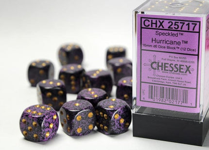 Gamers Guild AZ Chessex CHX25717 - Chessex 16mm Set of 12 D6 Speckled Hurricane Chessex