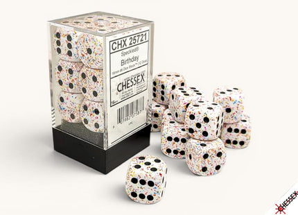 Gamers Guild AZ Chessex CHX25721 - Chessex Speckled Birthday D6 - 12ct Dice Block (Pre-Order) AGD